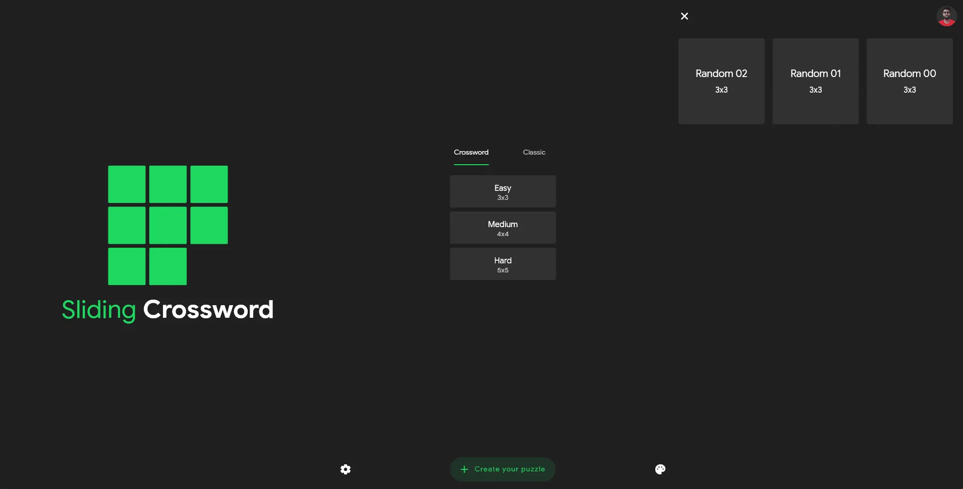 Sliding Crossword screenshot 1