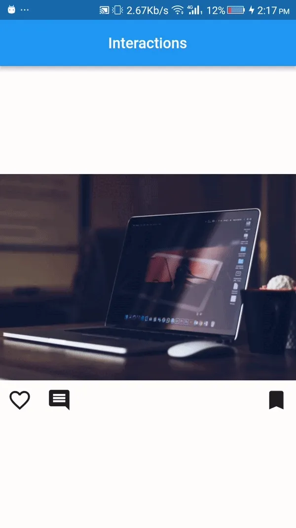 Final animation demo showing Instagram-like heart animation.